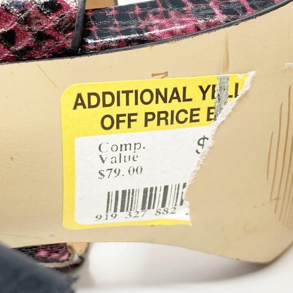 Marc Fisher Alina Open Toe Snakeskin Sandal NWT - Picture 7 of 7